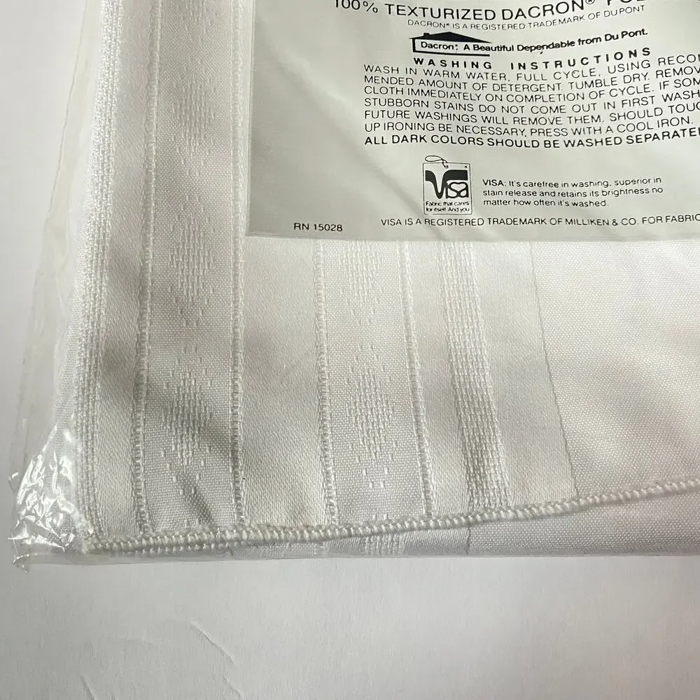 Bardwil Tablecloth White Oval Stain Release Permanent Press 60x84 Vtg Holiday